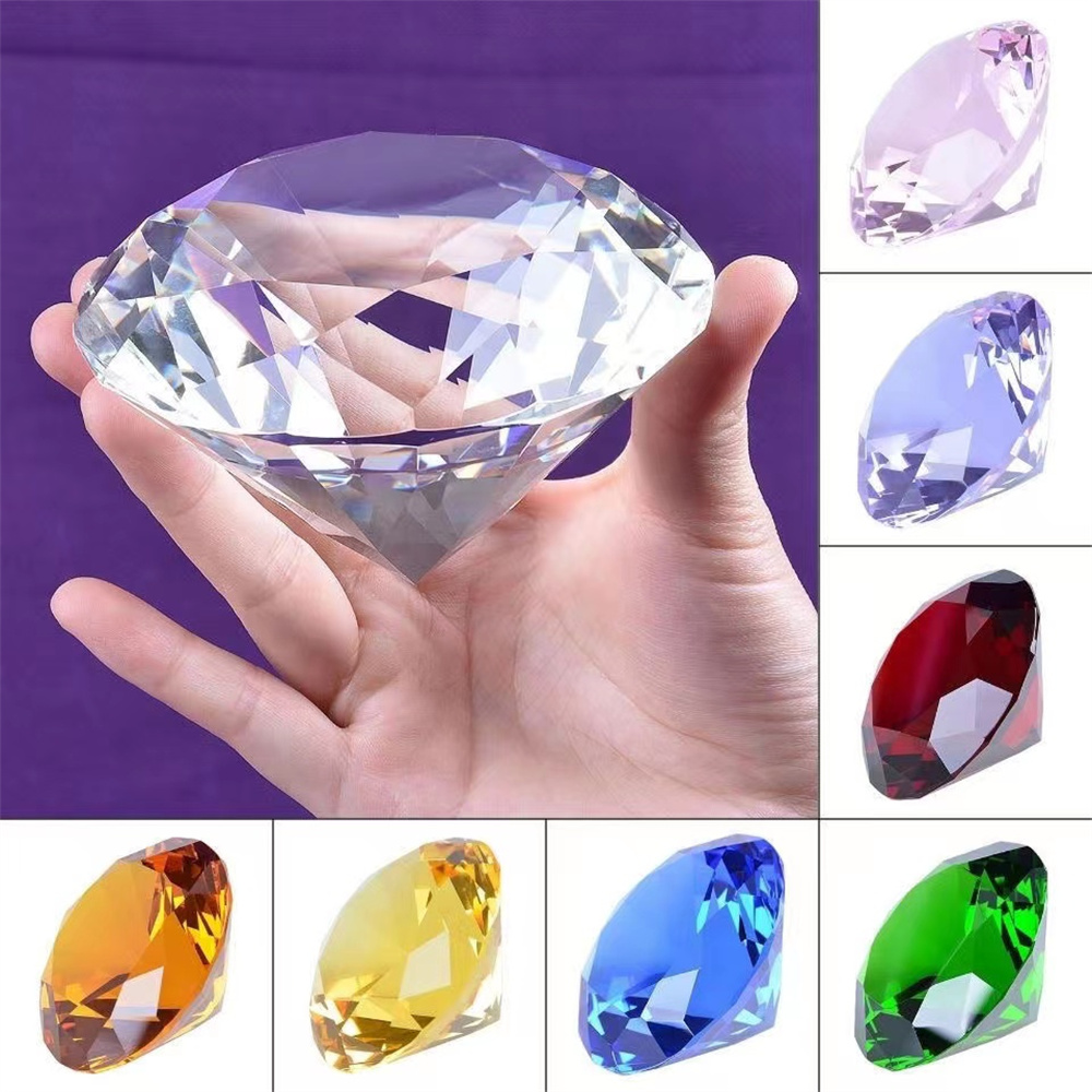 Paper Weight Crystal - 装飾的なダイヤモンド形のガラスの文鎮,10色,巨大な宝石,結婚式,オフィス,オフィス,装飾,誕生日プレゼント用