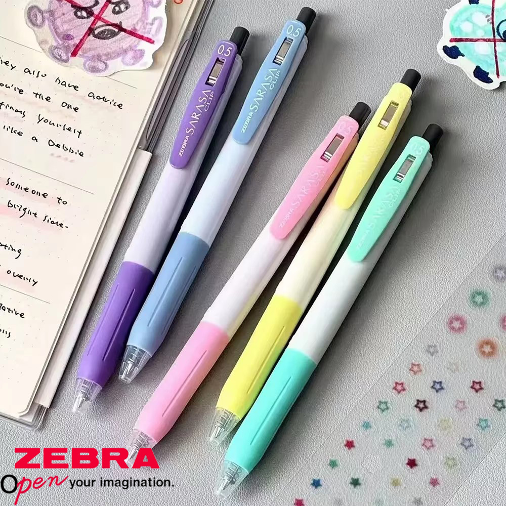 Zebra Pen Sarasa - 5 個日本ゼブラ SARASA ゲルペン JJ15 抗菌ペンホルダースムーズブラックペン大容量弾頭