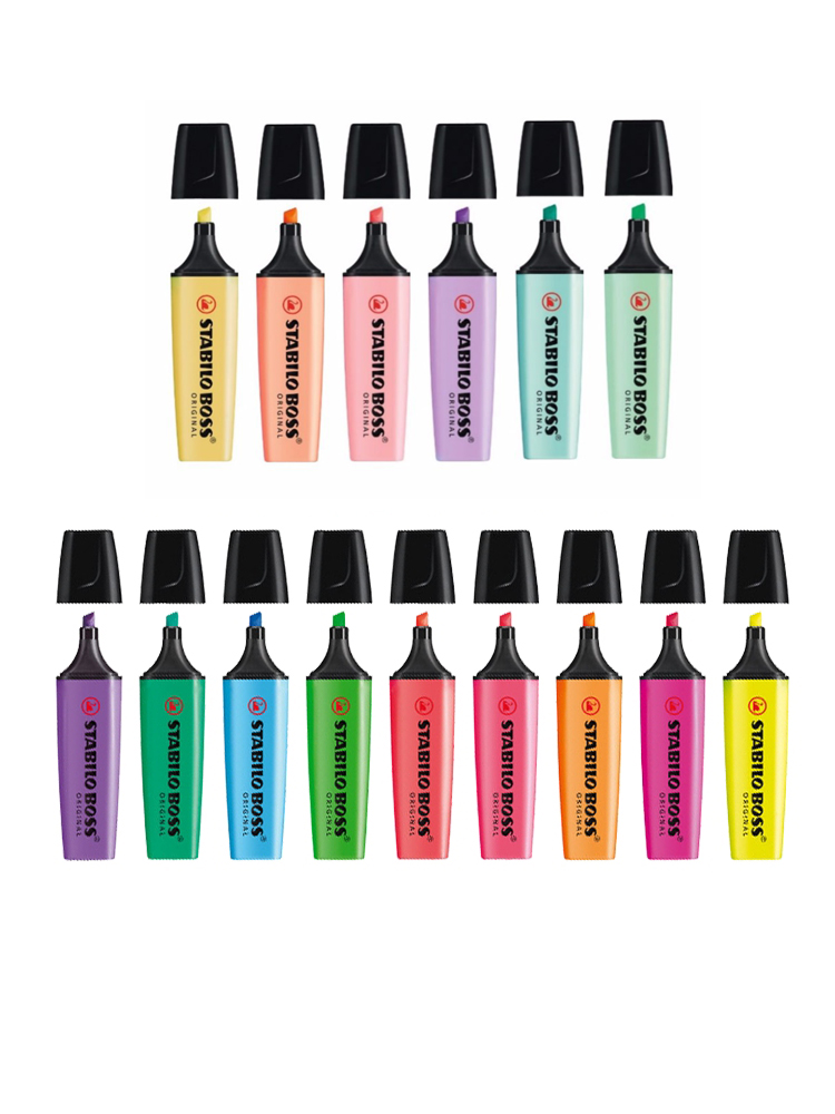 スタビロボスオリジナルパステル蛍光ペンとテキストマーカーテク - Stabilo Marker Boss のレビューと価格