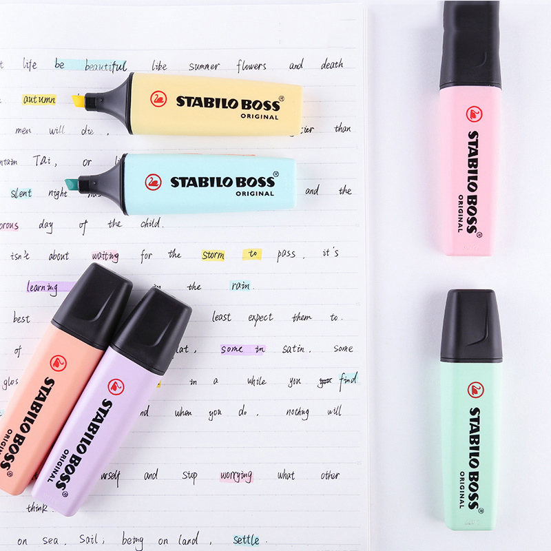 スタビロボスオリジナルパステル蛍光ペンとテキストマーカーテク - Stabilo Marker Boss のレビューと価格