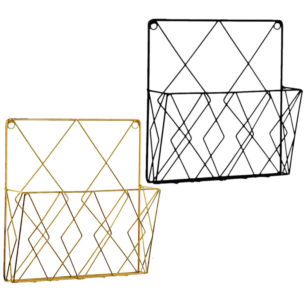 2個入りプレミアムメタル製壁掛けファイルオーガナイザー、オフ - Magazine Holder Rack のレビューと価格