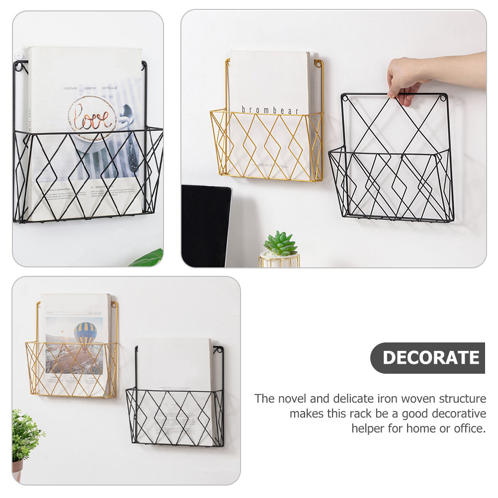 2個入りプレミアムメタル製壁掛けファイルオーガナイザー、オフ - Magazine Holder Rack のレビューと価格