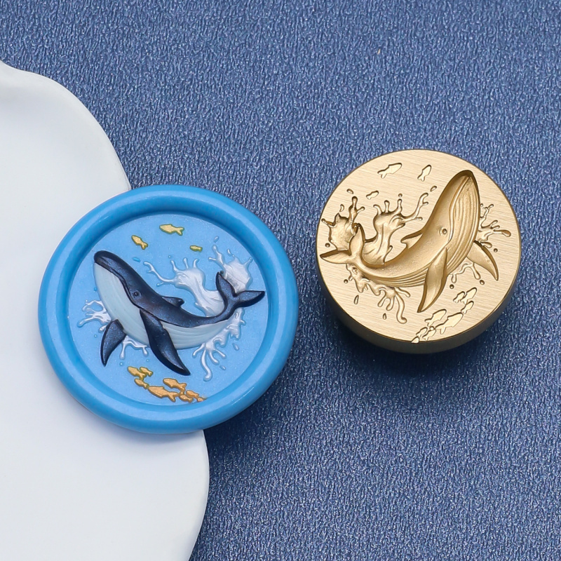 水花レリーフシリーズ ワックスシールスタンプ 波 鯨 貝殻  - Wax Seal Stamp Set のレビューと価格