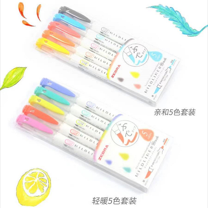 ゼブラマイルドライナー蛍光ペンセット、日本の文房具、両端ソフ - Zebra Pen Sarasa のレビューと価格