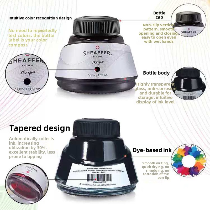アメリカのシェーファー社製カラーダイインク、50ccの大容量 - Fountain Pen Bottled Ink のレビューと価格