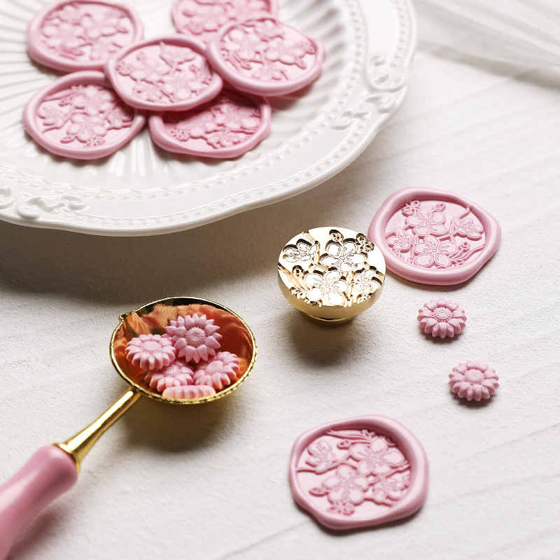 レトロなワックスシールスタンプ春の花さくらシールスタンプヘッ - Wax Seal Stamp Set のレビューと価格