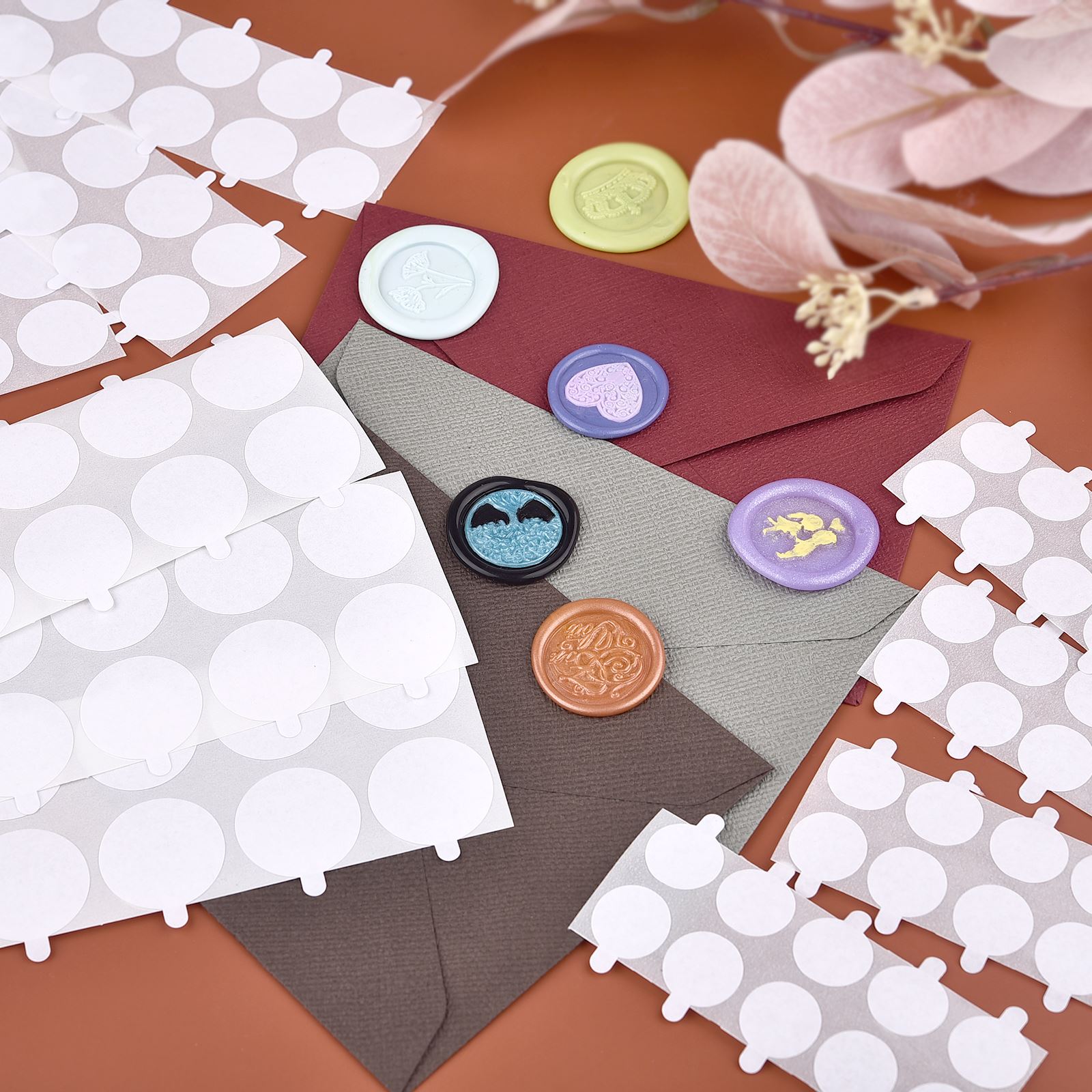 ワックスシールスタンプ両面粘着ステッカー、ラウンドディスク、 - Wax Seal Stamp Set のレビューと価格