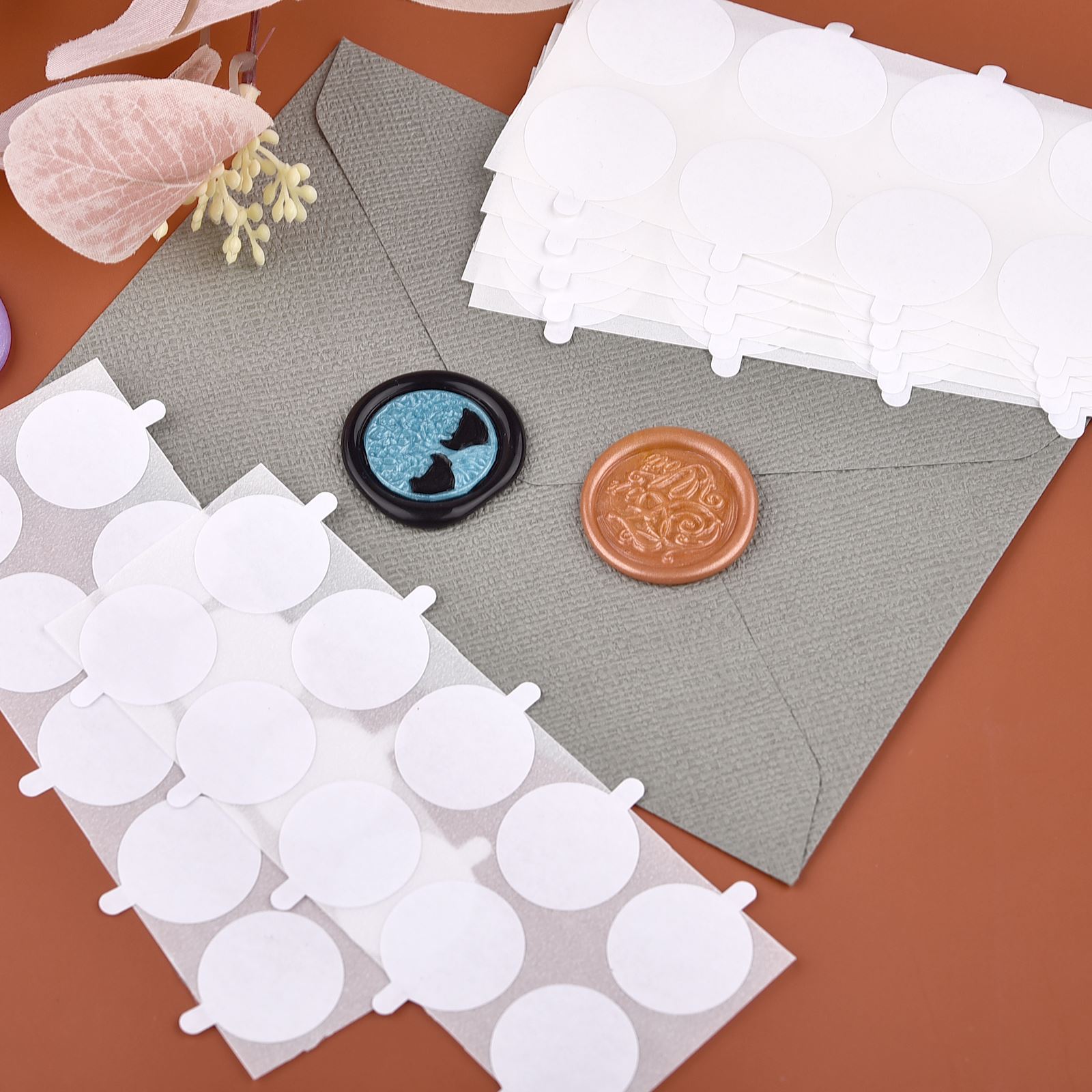 ワックスシールスタンプ両面粘着ステッカー、ラウンドディスク、 - Wax Seal Stamp Set のレビューと価格