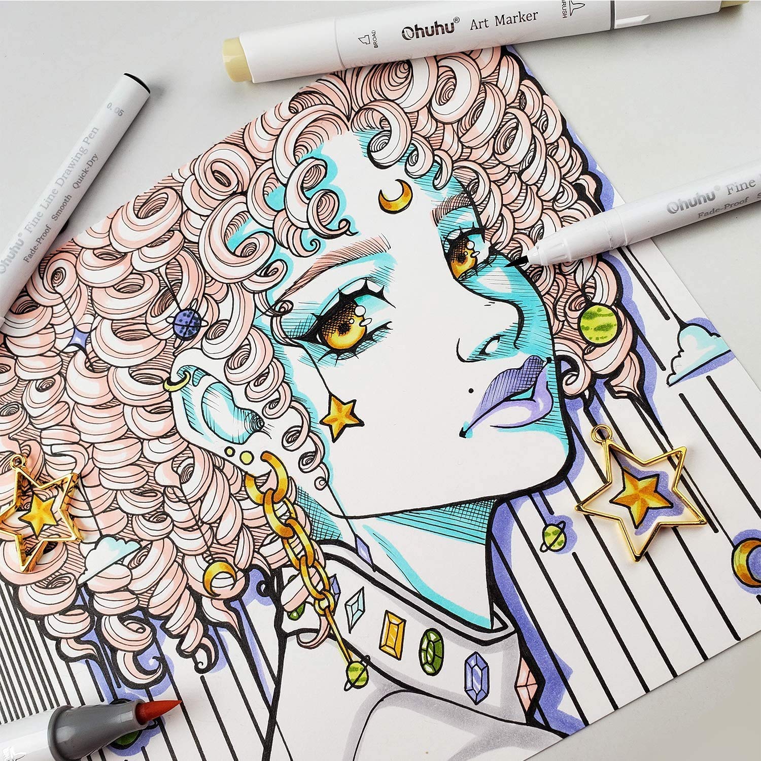 Ohuhu マイクロペン ファインライナー 描画ペン 8 パ - Copic Marker Sketch のレビューと価格