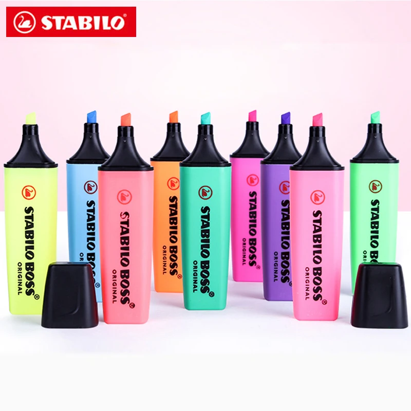 1個ドイツstabilo蛍光マカロン蛍光学生が使用する大容量 - Stabilo Marker Boss のレビューと価格